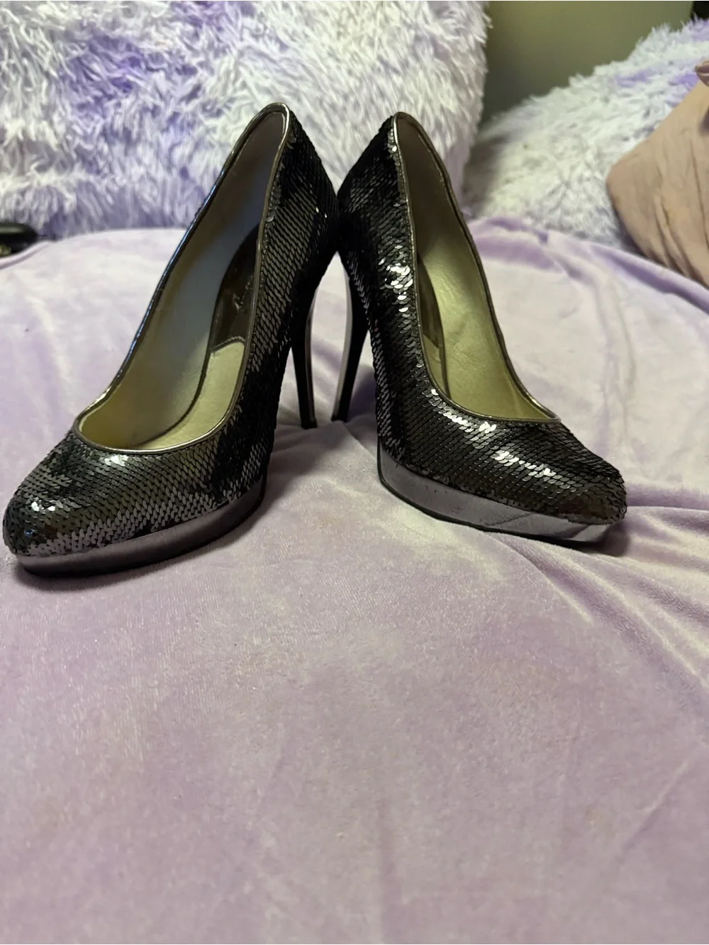 Michael Kors Black Sequin Stiletto Pumps